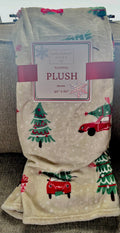 Holiday Truck Plush Throw Blanket